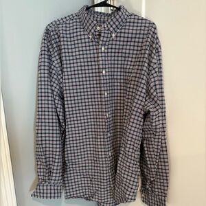 Ralph Lauren Men's Plaid Shirt - Blue and White